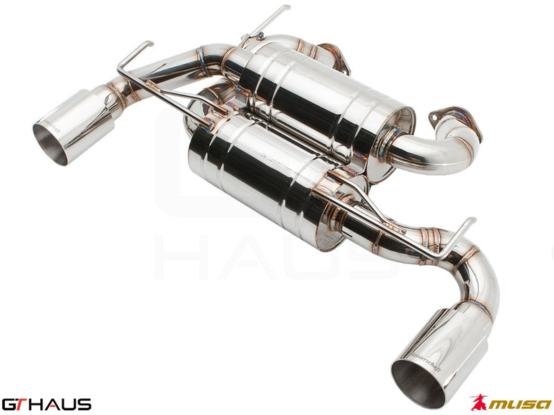 Premium stainless steel exhaust system for Nissan RZ34 Z Coupe/Cabrio Nismo Edition, enhancing performance and sound.