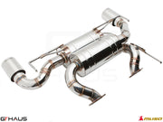 Premium exhaust system for Nissan RZ34 Z Coupe/Cabrio 3.7L V6 VVEL Nismo Edition, featuring stainless steel construction.