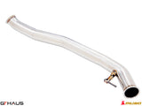 Straight pipe mid section for Nissan R35 Skyline GT-R 2008-2010, 4.0 inch diameter, crafted for enhanced performance.