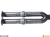 High-performance 3.5-inch straight pipe mid section for Nissan R35 Skyline GT-R 2008-2010, featuring durable stainless steel construction.