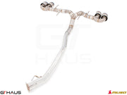 Premium exhaust system for Nissan R35 Skyline GT-R (2008-2010) featuring high-performance design and stainless steel construction.