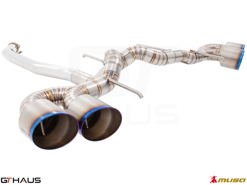 Premium exhaust system for Nissan R35 Skyline GT-R (2008-2010) featuring dual tips and high-quality stainless steel construction.