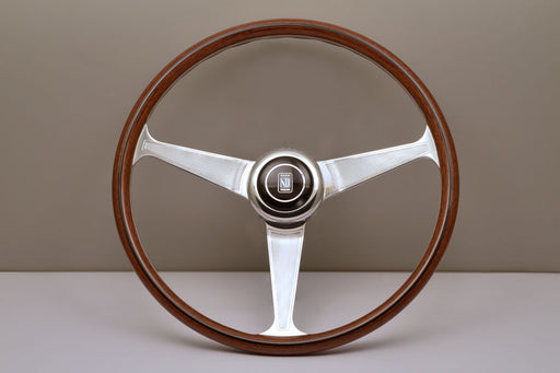 Nardi Classic Anni 60 Wood Steering Wheel 390mm with Mahogany grip and Polished spokes — authentic Italian manufacture