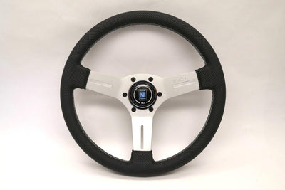 Nardi Competition 330mm Silver Spoke Perforated Leather