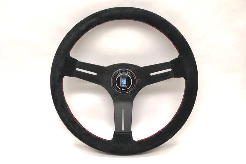 Nardi Competition Steering Wheel 330mm with Black Suede grip and Black spokes — authentic Italian manufacture