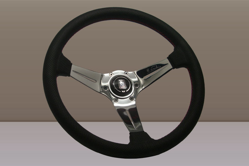 Nardi Sport Rally (Deep Corn) Steering Wheel 350mm with Perforated Leather grip and Polished spokes — authentic Italian manufacture
