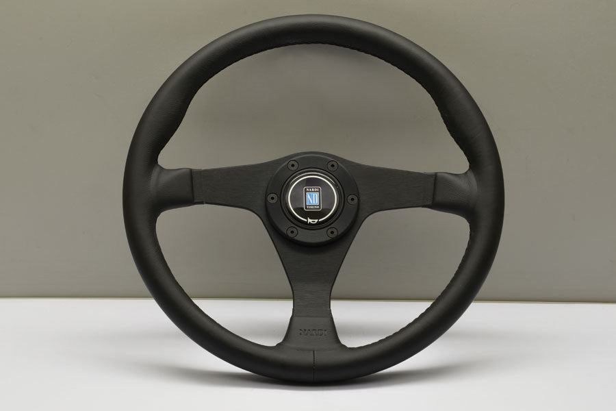Nardi Gara 3/0 Steering Wheel 350mm with Black Leather grip and Black spokes — authentic Italian manufacture