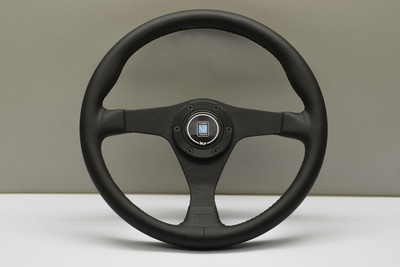 Nardi Gara 3/0 Steering Wheel 350mm with Black Leather grip and Black spokes — authentic Italian manufacture