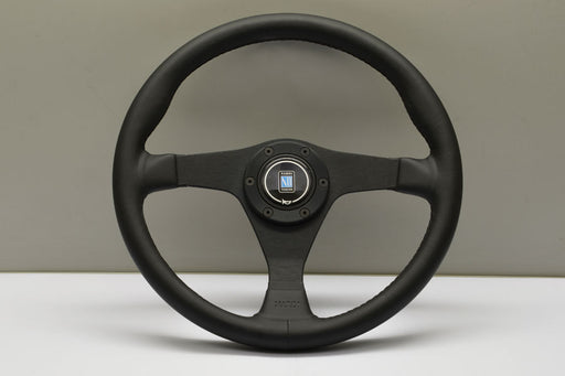 Nardi Gara 3/0 Steering Wheel 350mm with Black Leather grip and Black spokes — authentic Italian manufacture