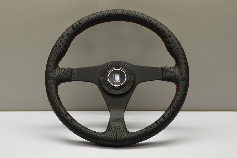 Nardi Gara 3/0 Steering Wheel 350mm with Perforated Leather grip and Black spokes — authentic Italian manufacture