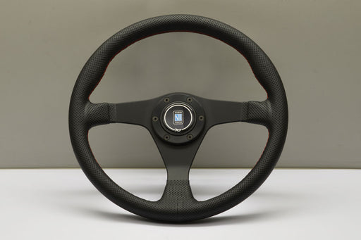 Nardi Gara 3/0 Steering Wheel 350mm with Perforated Leather grip and Black spokes — authentic Italian manufacture