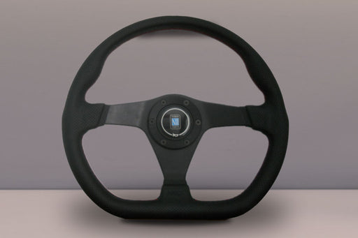 Nardi Gara Sport Steering Wheel 350mm with Perforated Leather grip and Black spokes — authentic Italian manufacture