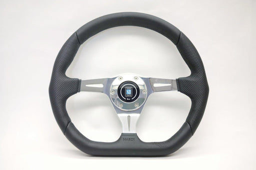 Nardi Kallista Steering Wheel 350mm with Perforated Leather grip and Silver spokes — authentic Italian manufacture