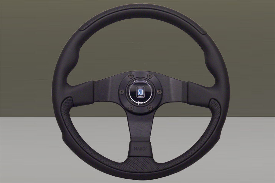 Nardi Leader Steering Wheel 350mm with Black Leather grip and Black spokes — authentic Italian manufacture