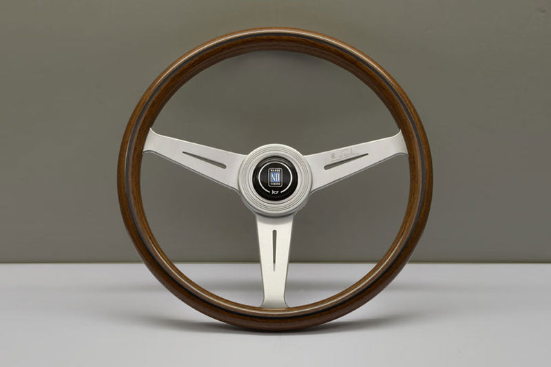 Nardi Classic Wood Marine Steering Wheel 360mm with Mahogany grip and Silver spokes — authentic Italian manufacture