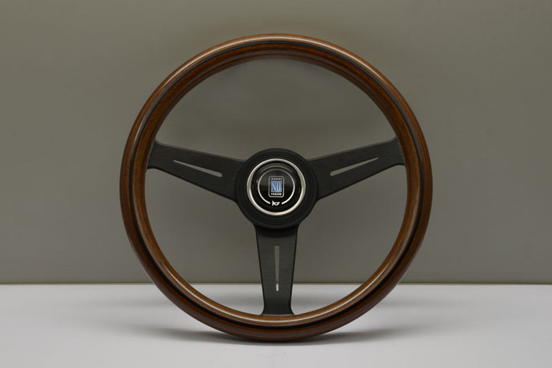 Nardi Classic Wood Steering Wheel 330mm with Wooden grip and Black spokes — authentic Italian manufacture