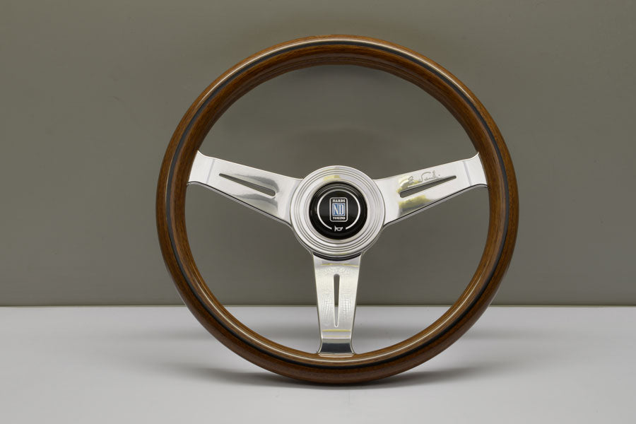 Nardi Classic Wood Steering Wheel 330mm with Wooden grip and Polished spokes — authentic Italian manufacture