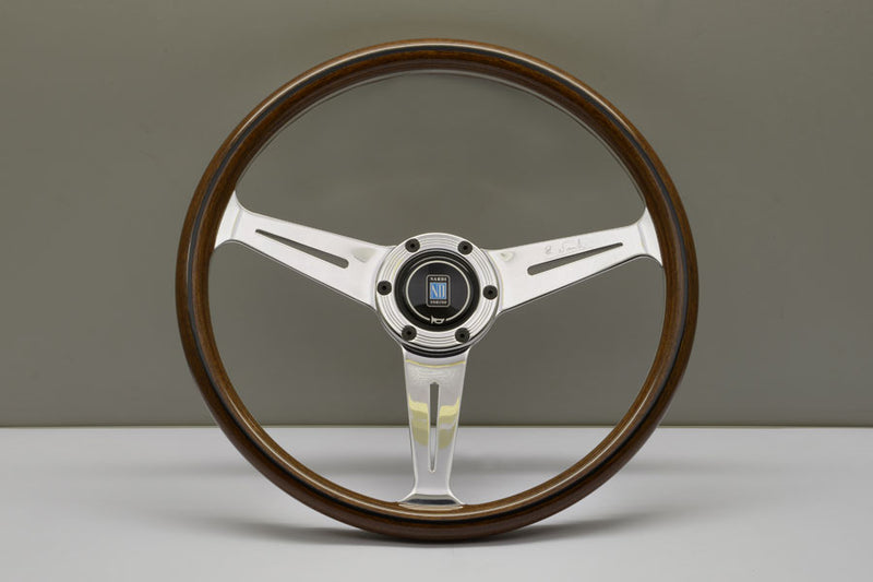 Nardi Classic Wood Steering Wheel 360mm with Wooden grip and Polished spokes — authentic Italian manufacture