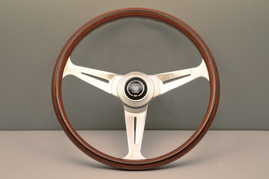 Nardi Classic Wood Steering Wheel 390mm with Wooden grip and Polished spokes — authentic Italian manufacture