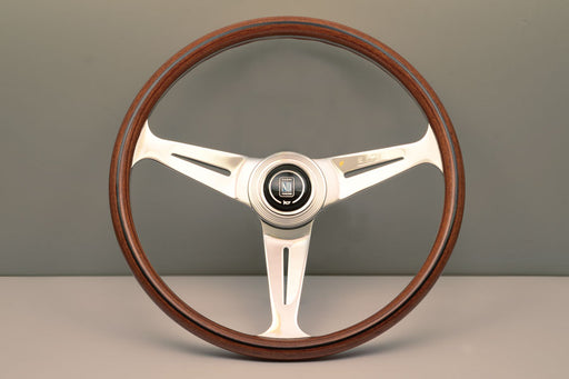 Nardi Classic Wood Steering Wheel 390mm with Wooden grip and Polished spokes — authentic Italian manufacture