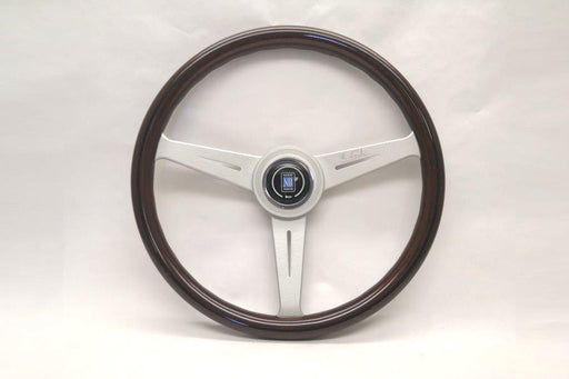 Nardi Classic Wood Steering Wheel 360mm with Mahogany grip and Silver spokes — authentic Italian manufacture