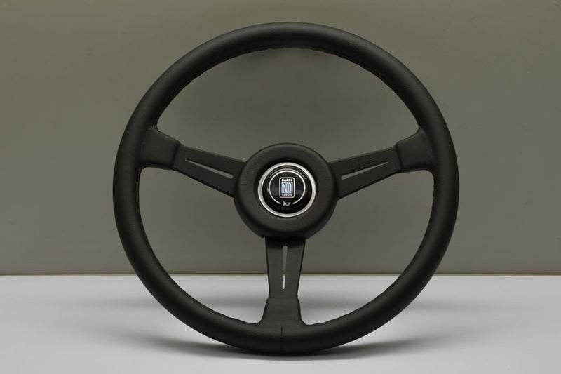 Nardi Classico Steering Wheel 365mm with Black Leather grip and Black spokes — authentic Italian manufacture