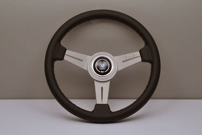 Nardi Classic 340mm Silver Spoke Black Leather