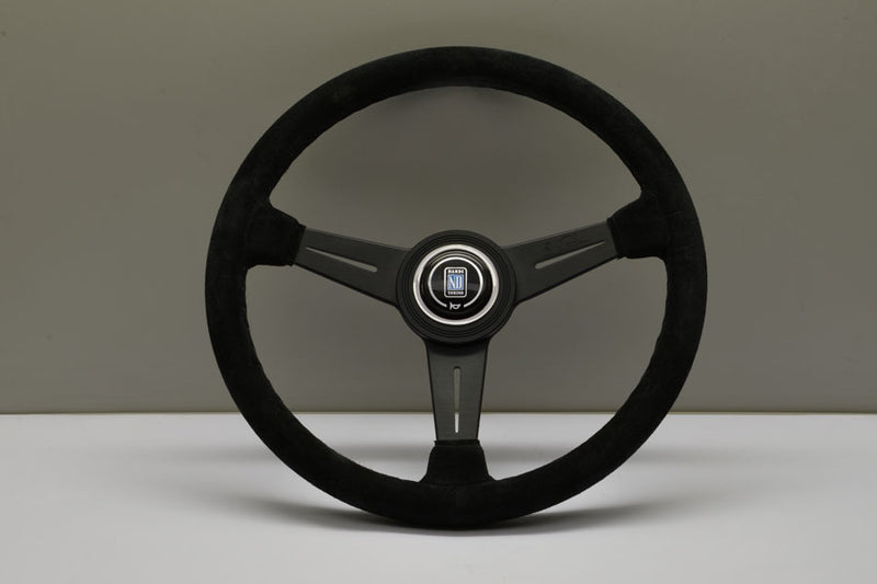 Nardi Classic Steering Wheel 360mm with Black Suede grip and Black spokes — authentic Italian manufacture