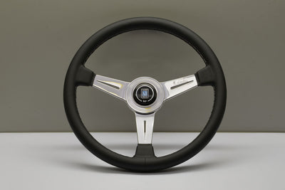 Nardi Classic 360mm Polished Spoke Black Leather