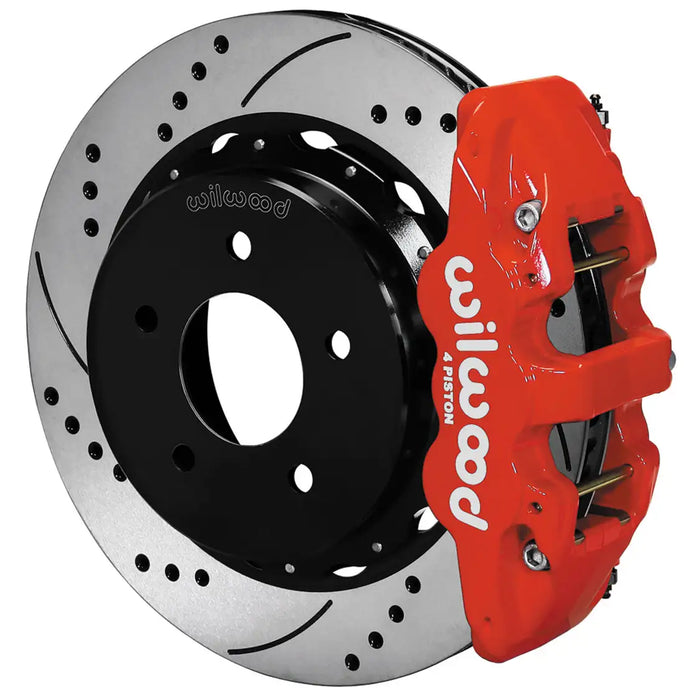 Wilwood 88-98 GM C1500 Aero4 Rear Brake Kit 14in Rotor - Red