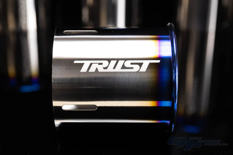 GReddy Titanium Trust PE-TR Tip L 110MM x 115MM - Titanium Burnt Finish