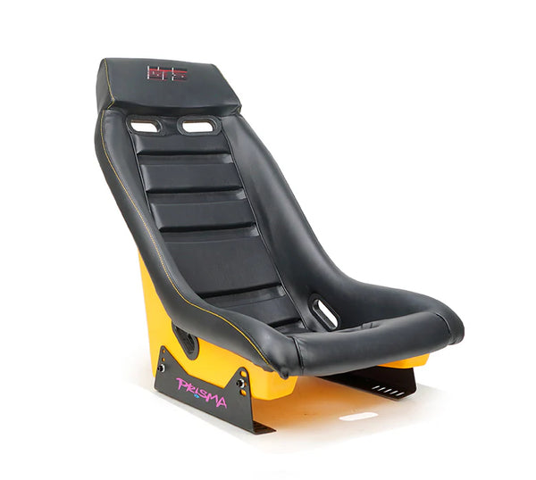 NRG GT Retro Bucket Seat - Black Vegan Leather Black Stitching Multicolor Fiberglass Back w/ Glitter