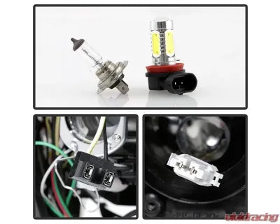 xTune 08-13 BMW 3-Series E90/E91 4DR OEM Style Halogen Proj Headlights -Blk (PRO-JH-BE9009-AM-BK)