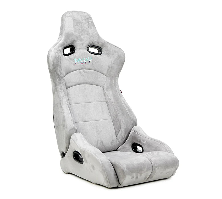 NRG Prisma Lab bucket seats with ergonomic bolstering and unique patterns Gray