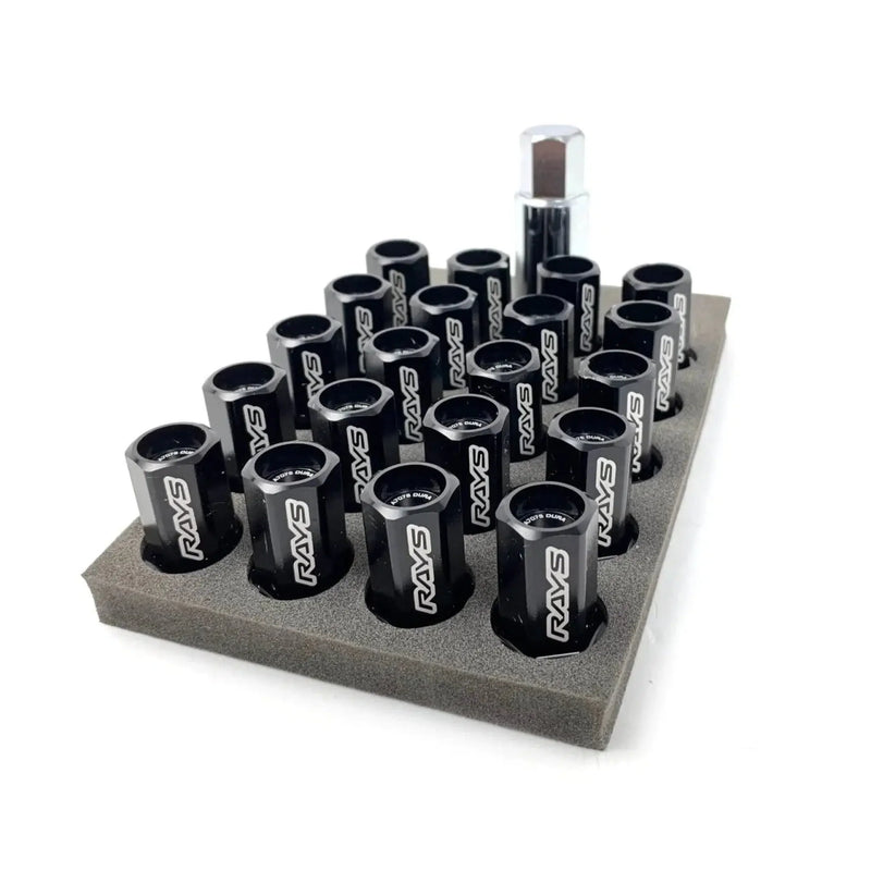 Rays Dura-Nut L42 Straight Type 12X1.25 Lug Nut Set 16 Lug 4 Lock Set - Black