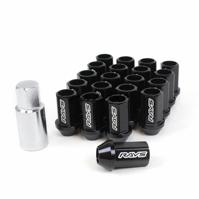 Rays Dura-Nut L42 Straight Type 12X1.25 Lug Nut Set 16 Lug 4 Lock Set - Black