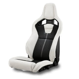 Black and white recaro car seat on a white background
