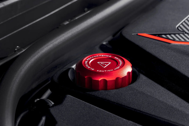 BMW 2017+ S63/s68 Engine Blackline Performance Edition Red Cap Set (Oil Cap / Coolant Caps)