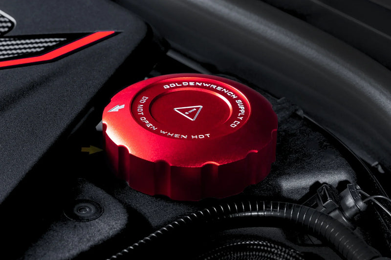 BMW 2017+ S63/s68 Engine Blackline Performance Edition Red Cap Set (Oil Cap / Coolant Caps)