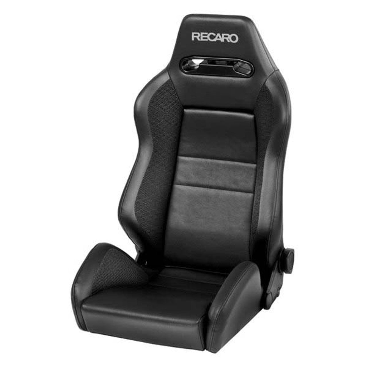 Recaro Speed Seat (3/4/5 Point) - Black Vinyl/Saturn Black/Black AM Vinyl w/Silver Logo