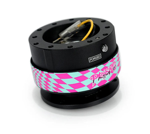 NRG Quick Release Gen 2.0 - Black Body/ Pink & Teal Checkered Ring