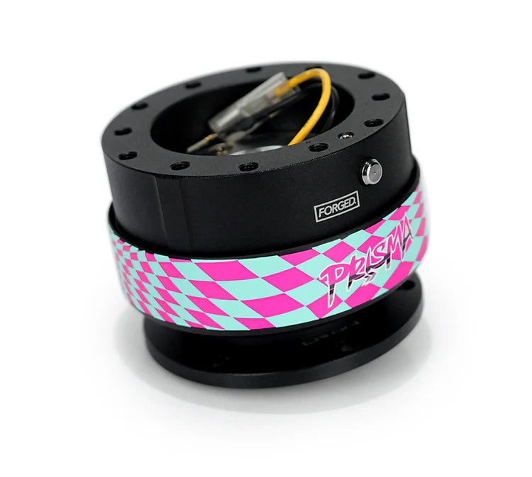 NRG Quick Release Gen 2.0 - Black Body/ Pink & Teal Checkered Ring
