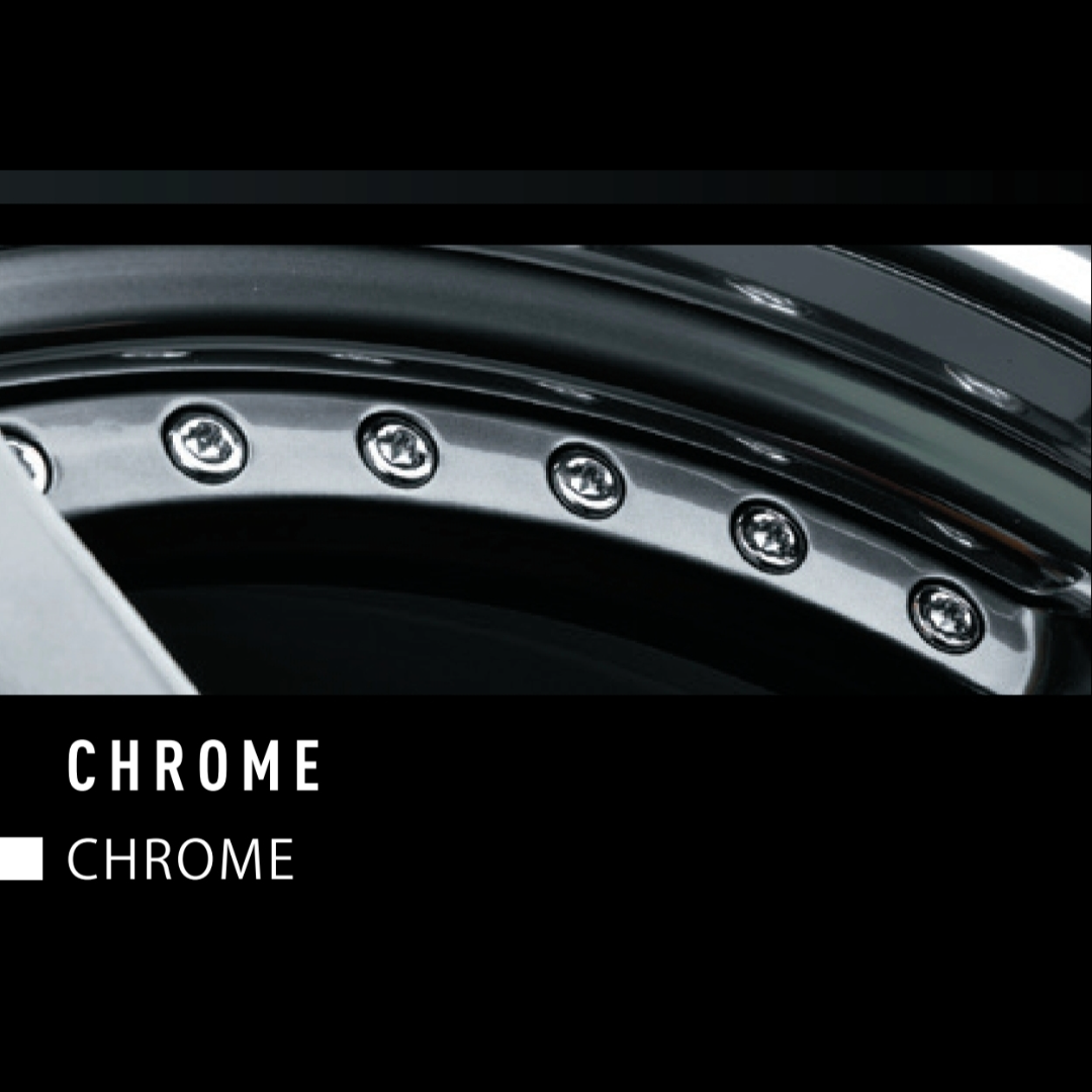 Genuine SSR Chrome wheel bolt option for custom multi-piece SSR wheels – polished chrome hardware upgrade available per wheel from PMD Driven.