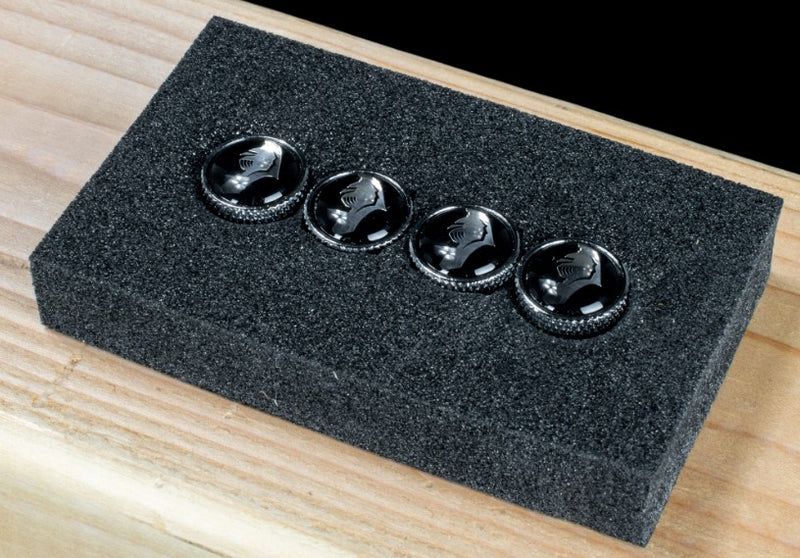 Super Star 14mm Roulette Air Valve Cap Set (Red/Black)