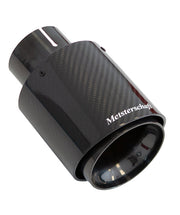 Premium carbon fiber exhaust tip designed for enhanced performance and aesthetics, featuring Meisterschaft branding.