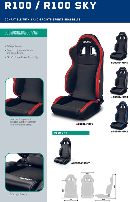 Sparco Seat R100 Black/Blu