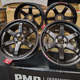 Volk Racing TE37 SL Red Dot Edition 18x9.5 +21 5x112 – Pressed Black – Clearance Set