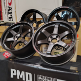 Volk Racing TE37 SL Red Dot Edition 18x9.5 +21 5x112 – Pressed Black – Clearance Set