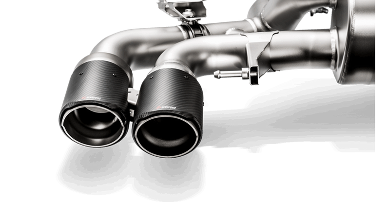 Akrapovic 18+ BMW M5 (F90) Evolution Right Side Tail Pipe Set (Carbon) w/ Red/White Akrapovic Logo