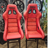 Sparco QRT-C Performance Carbon Fiber Racing Seats – Italian Leather & Alcantara (Pair) – Clearance